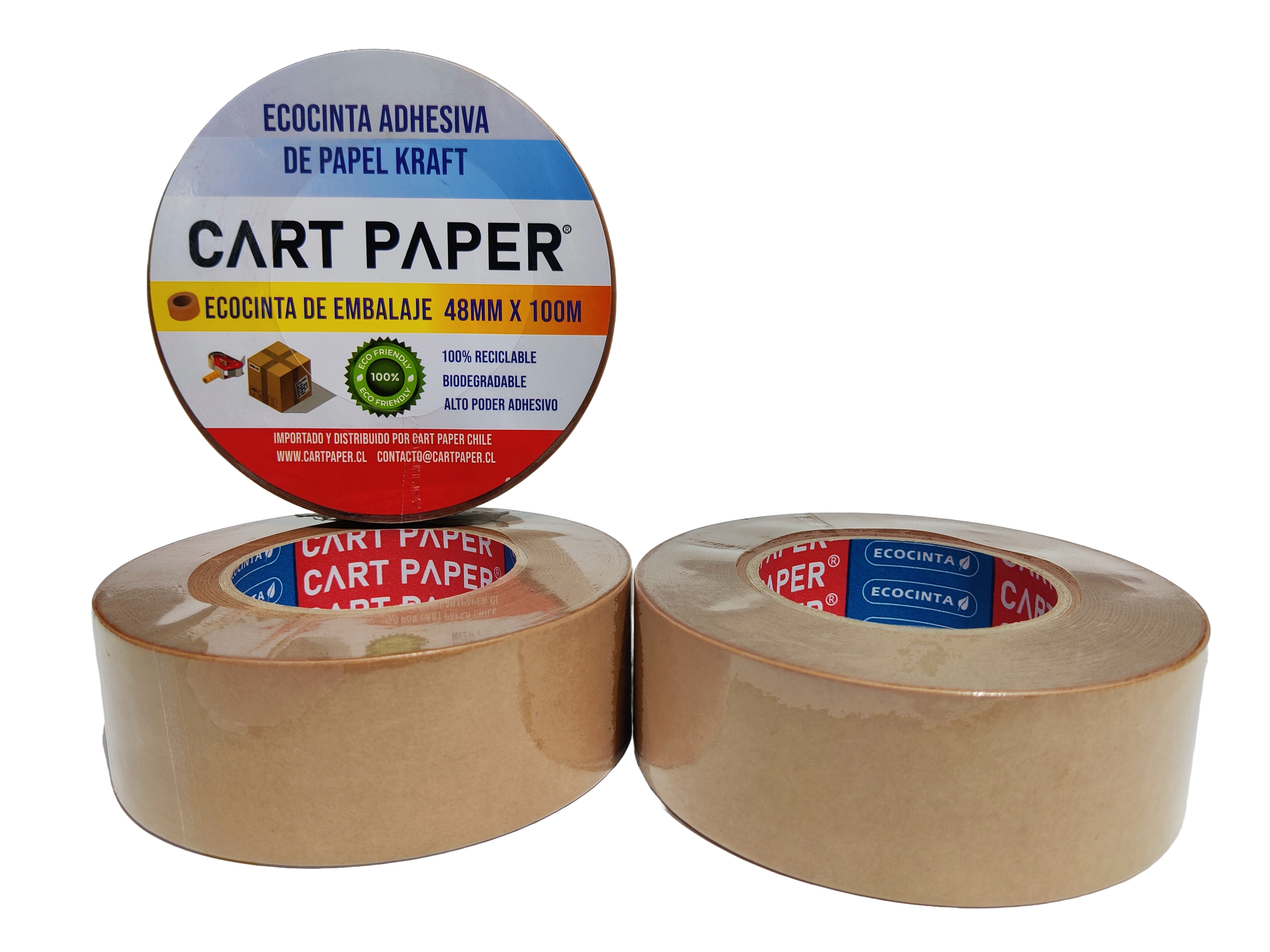 Cinta de Papel Kraft Autoadhevisa Ecopaper 48mm x 100m Caja 24 Rollos