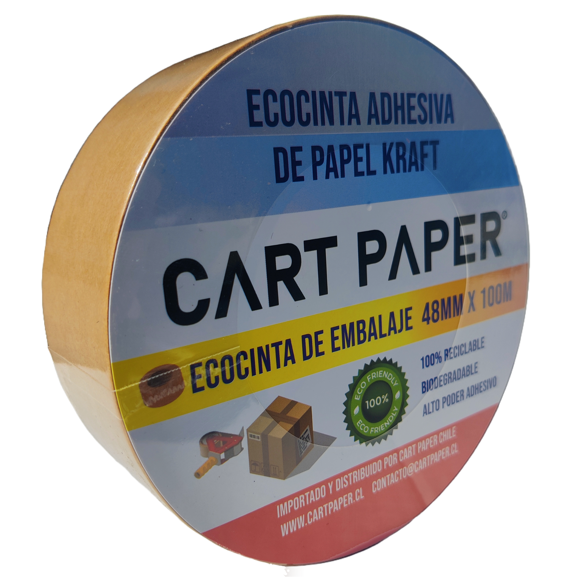 Cinta de Papel Kraft Autoadhevisa Ecopaper 48mm x 100m CART PAPER