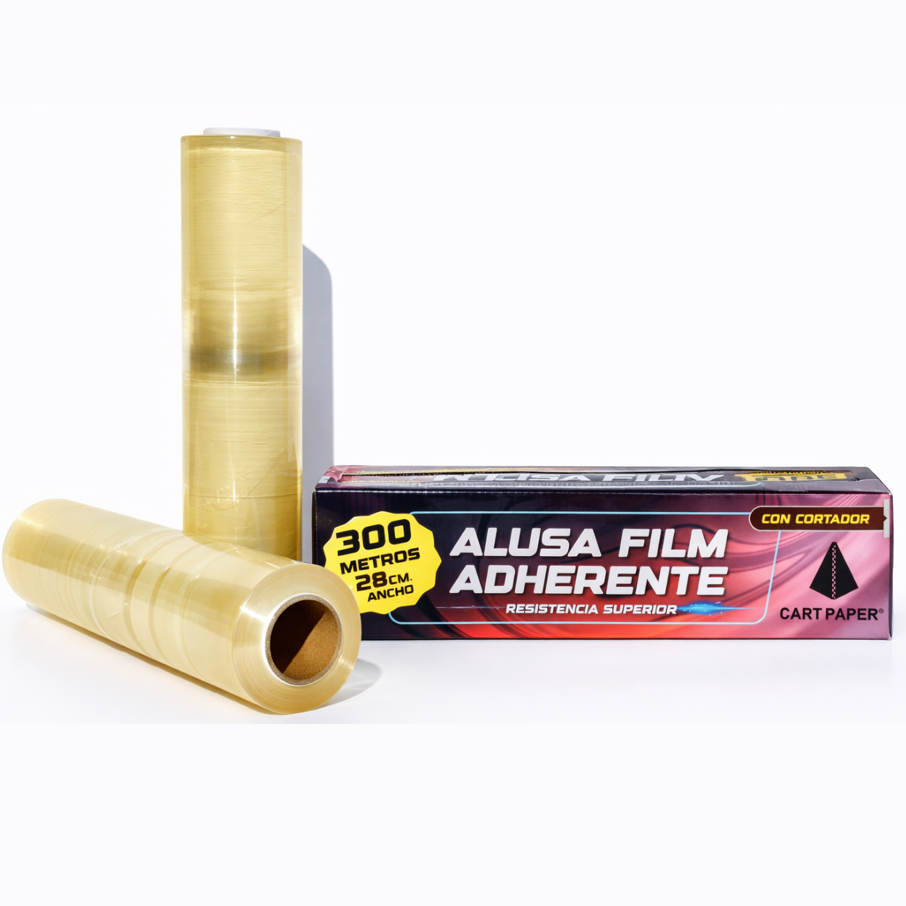 Papel Alusa cocina plástico 300m x 28cm con cortador