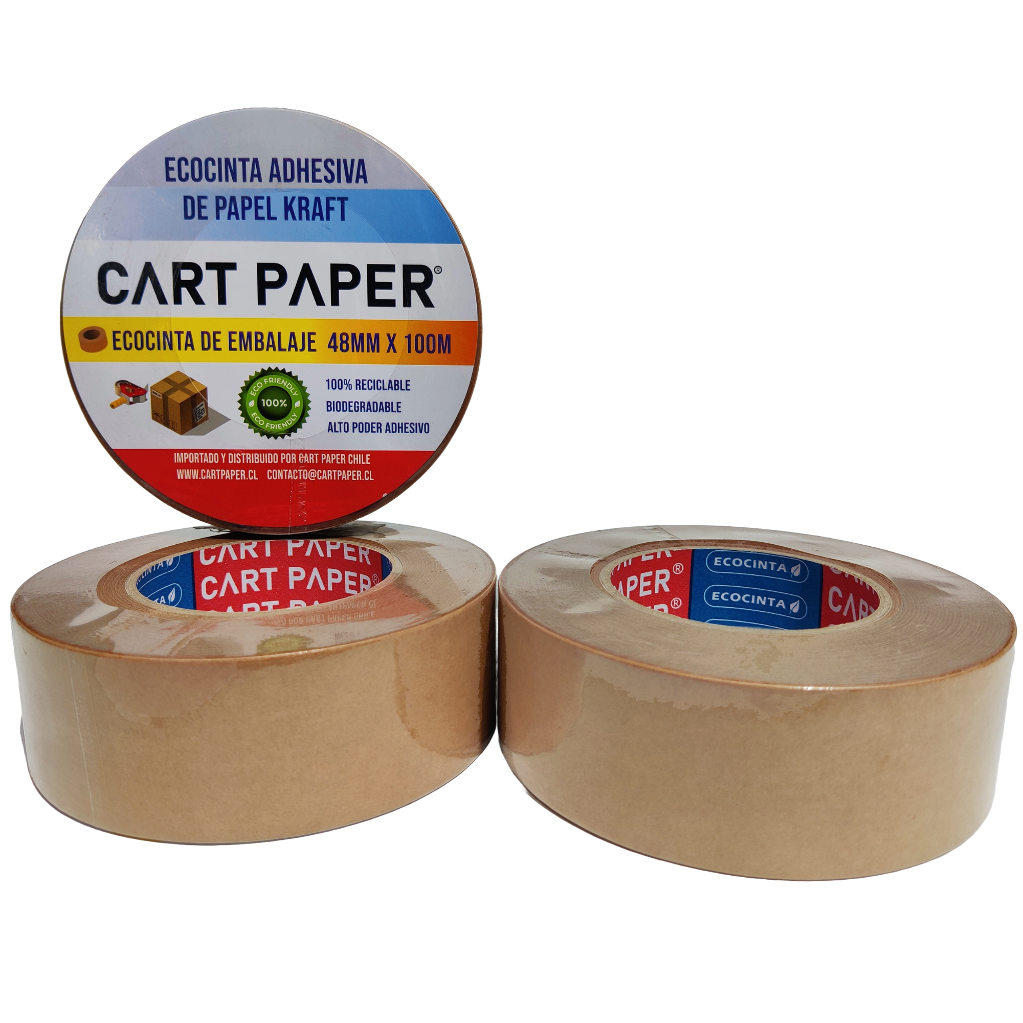 Cinta de Papel Kraft Autoadhevisa Ecopaper 48mm x 100m CART PAPER