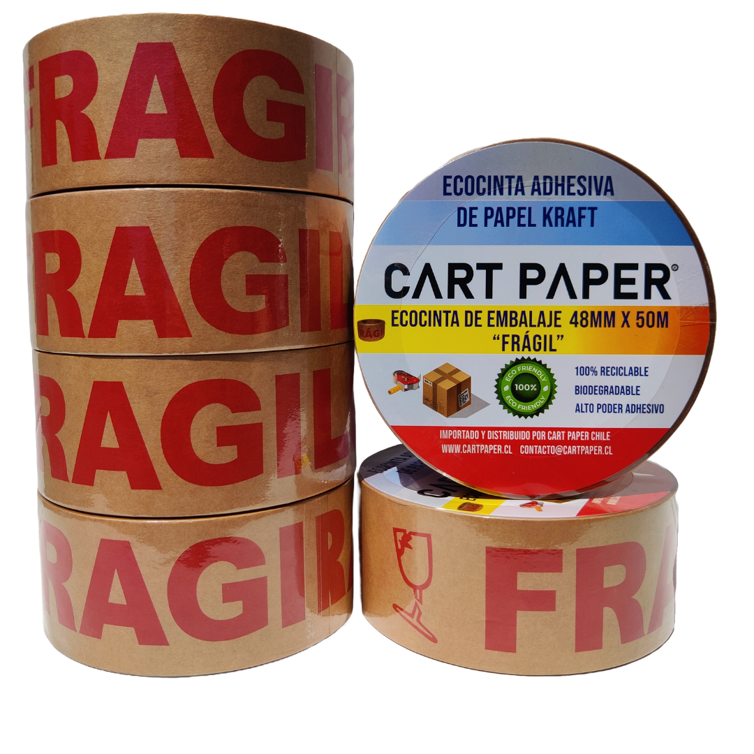Cinta Papel Kraft Autoadhesiva Fragil