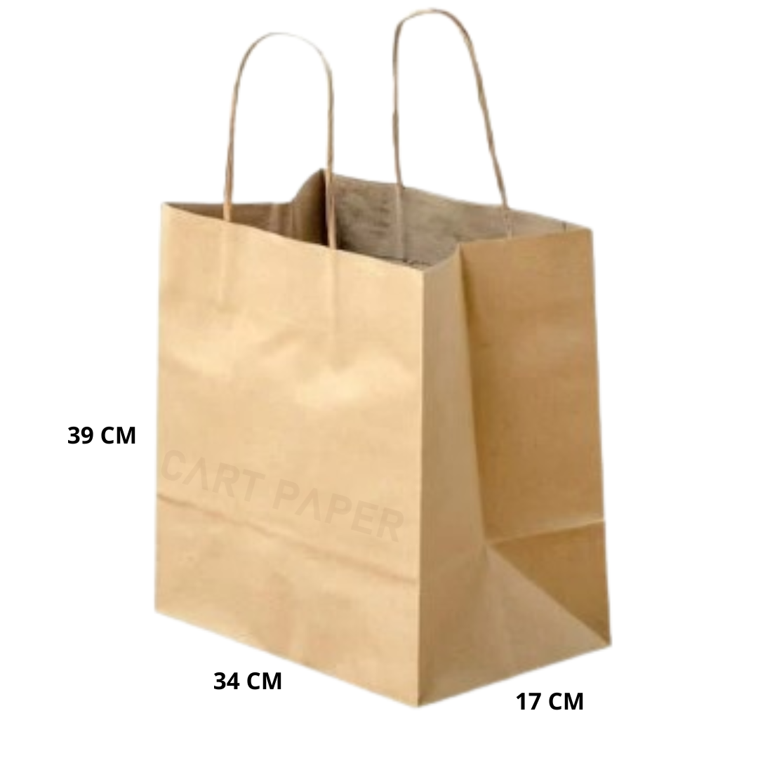 Bolsa Papel Kraft Manila Con Manija 34*17*48cm Pack X 25u