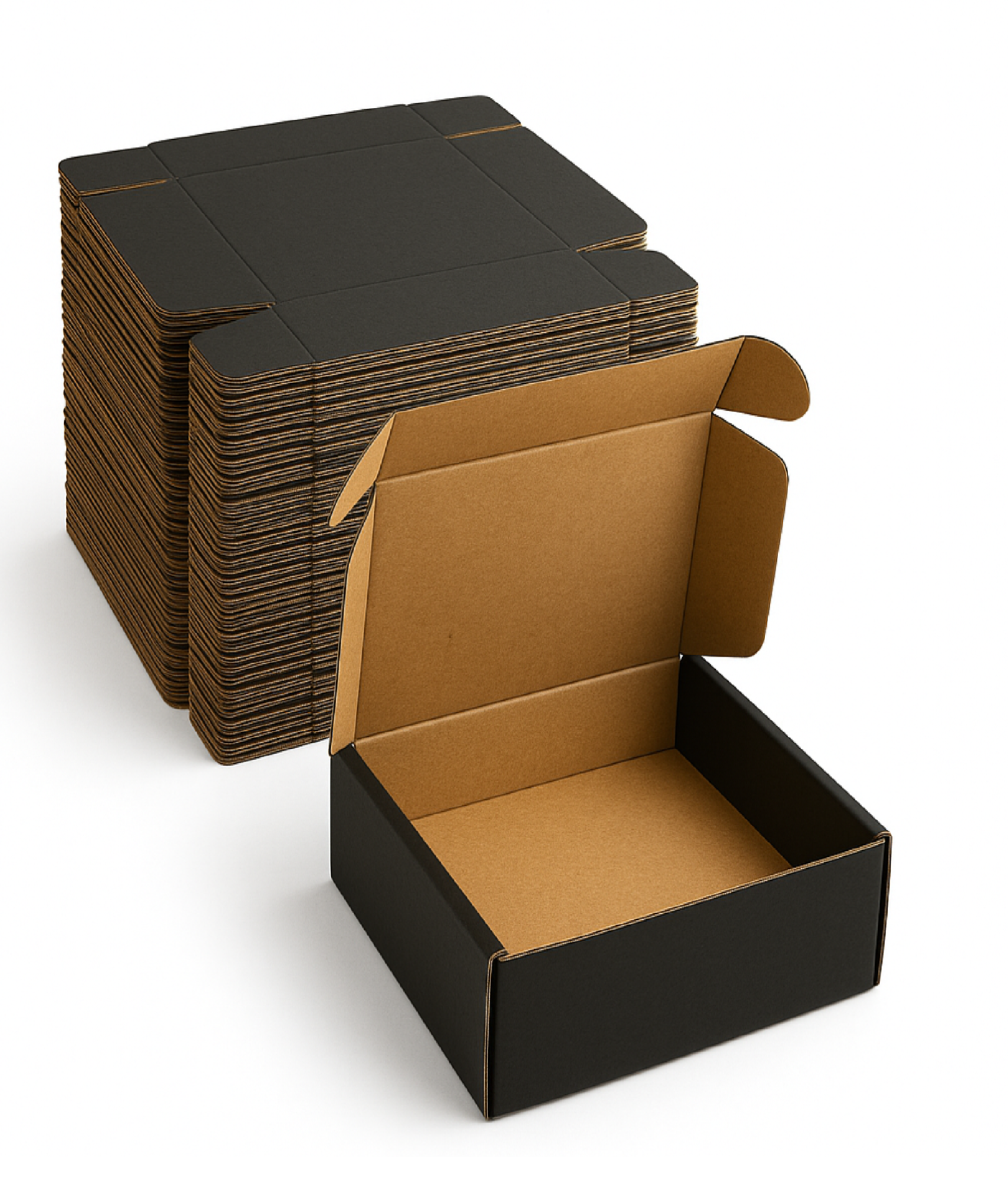 Caja autoarmable 15X15X5 Negra  PACK 25u Micro corrugado