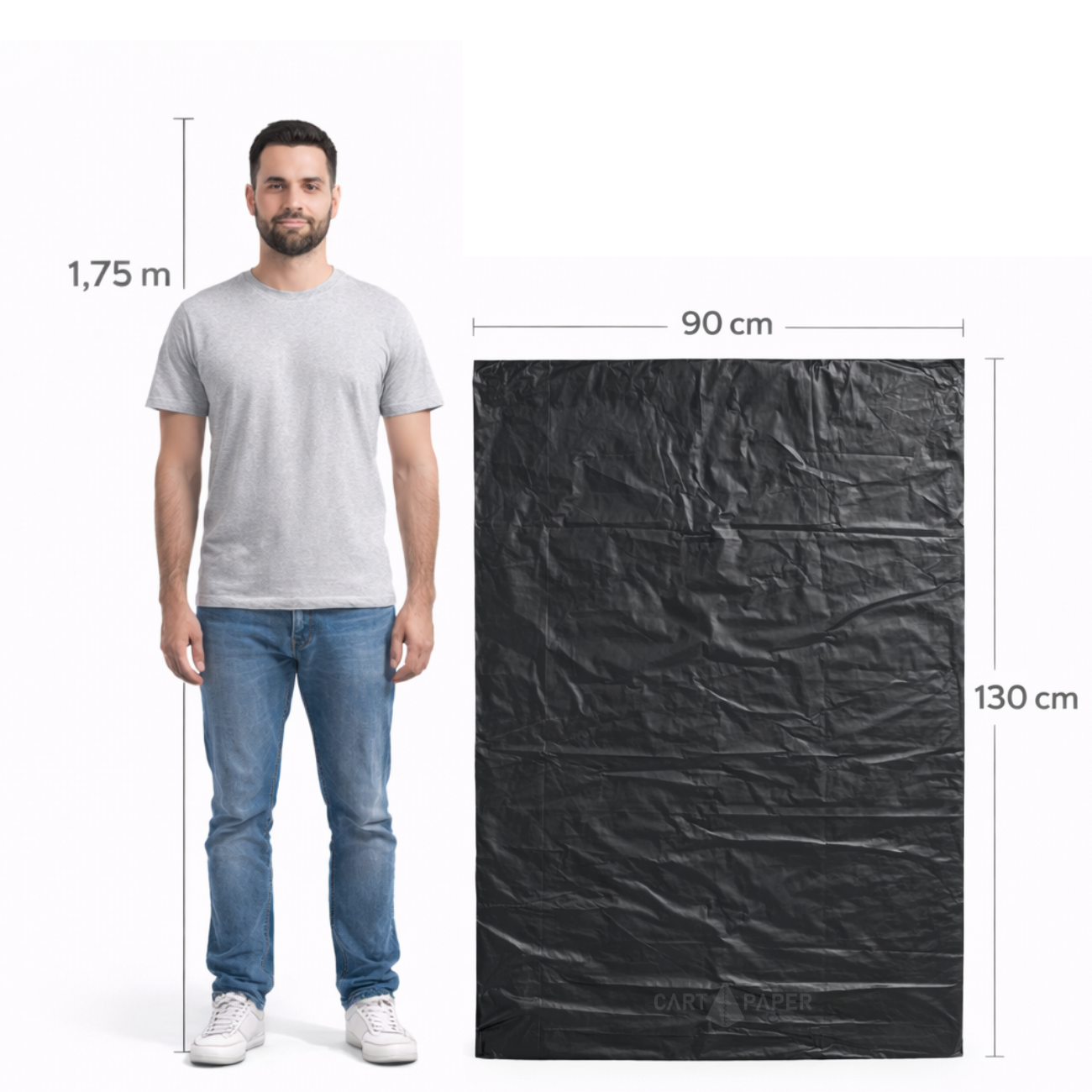 Bolsa de basura 90x130 - Bolsa extra grande - Basurero municipal - 10u