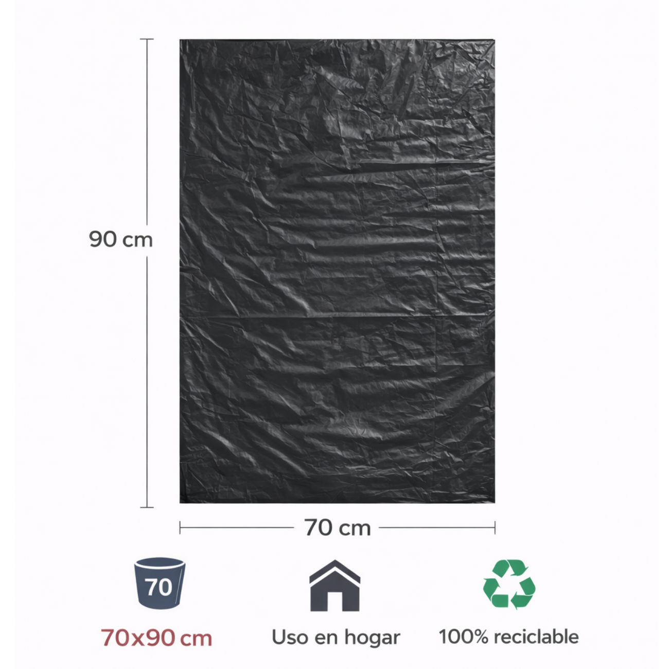 Bolsa de basura 70x90 - Bolsa mediana - 10u